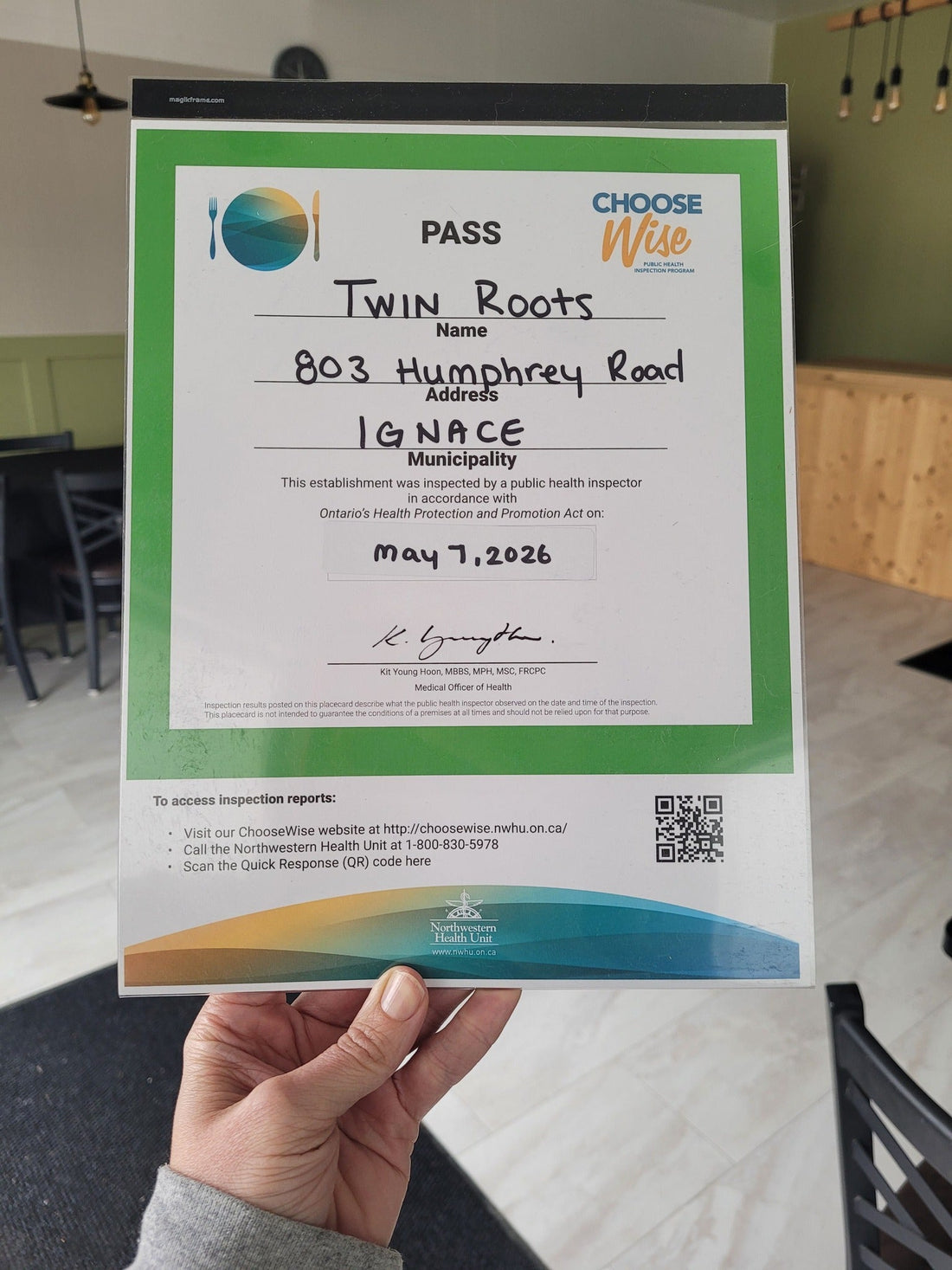 It’s officially official… Twin Roots Café has received its food permit!